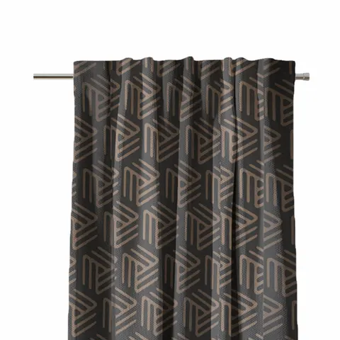 Zasłona Sofia VELVET wzór GEO taśma140x260 Czarny
