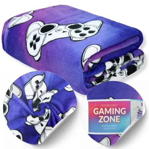 Koc GAMING ZONE Pad mikroflanela 130X170 cm Fiolet