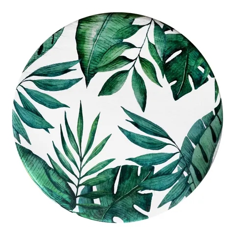 Dywan Foam VIVA VERDE śr.90 cm koło Liście Zielony