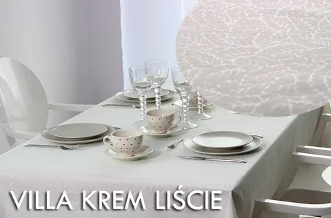 Obrus - Villa 85x85 - Liść - Krem
