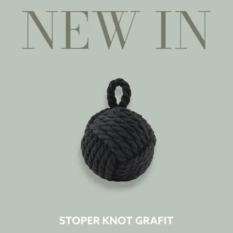 Stoper do drzwi KNOT sznur Kula Grafit czarny