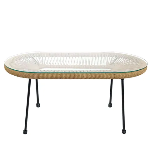 Stolik owalny Acapulco NATURAL 90x50x45 cm XL