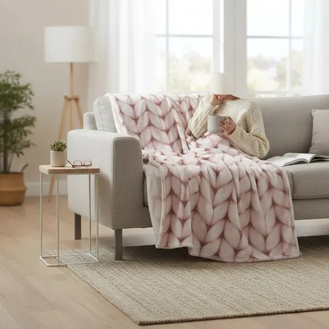 Koc MONTANA SWETER 150x200 cm Lilac blady róż