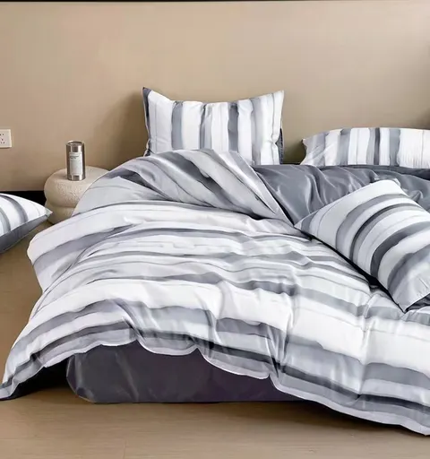 Kpl pościeli SATIN ELEGANCE 160x200+2posz. pasy sz