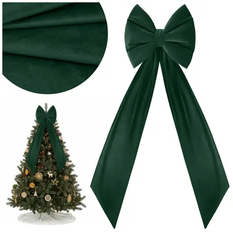 Kokarda Deco Velvet Glam Bow XXL 48x45x150 Zielony