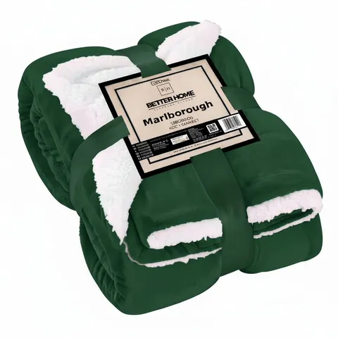 Koc MARLBOROUGH Sherpa Velvet 150x200 C. Zielony