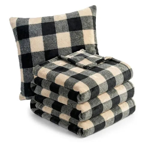 Zestaw Dla Dziecka Retro Check Koc + Poszewka