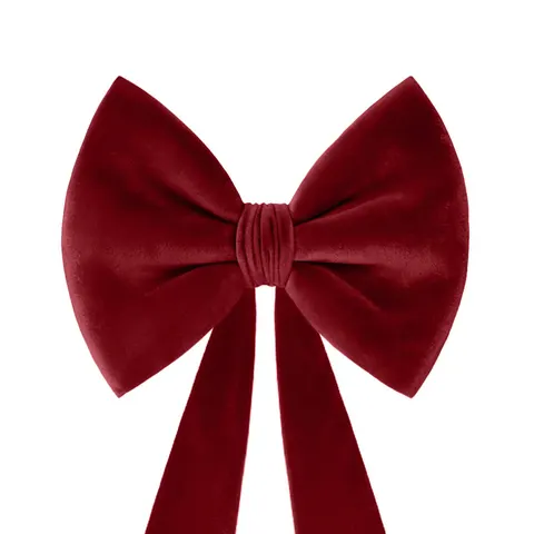Kokarda Deco Velvet na krzesło 33x27x110 Bordo
