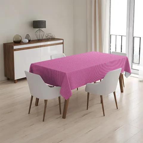 Obrus - Happy 110x160 - Różowy Białe Kropki
