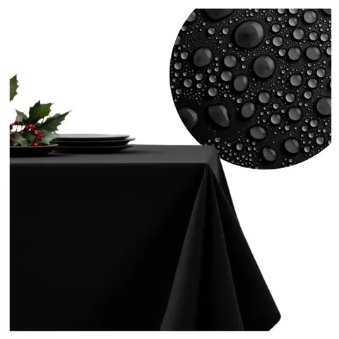 Obrus wodoodp. SUSAN gładki 140x200cm black Czarny