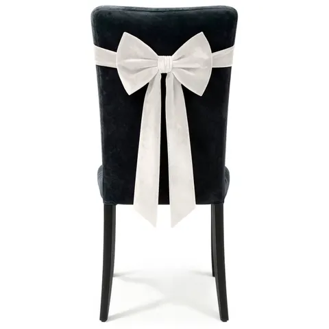 Kokarda Deco Velvet na krzesło 33x27x110 Krem