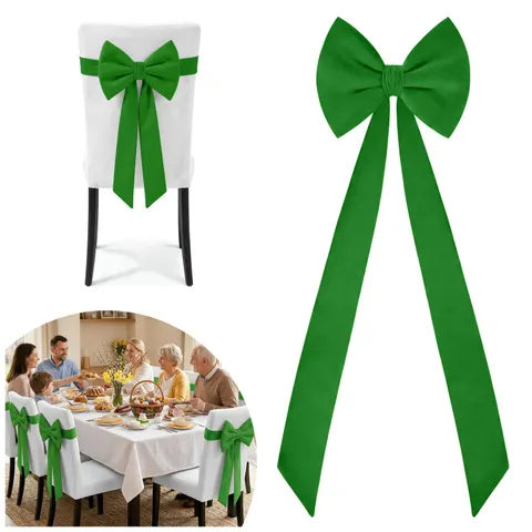 Kokarda Deco na krzesło 33x27x110 Loneta Zielony