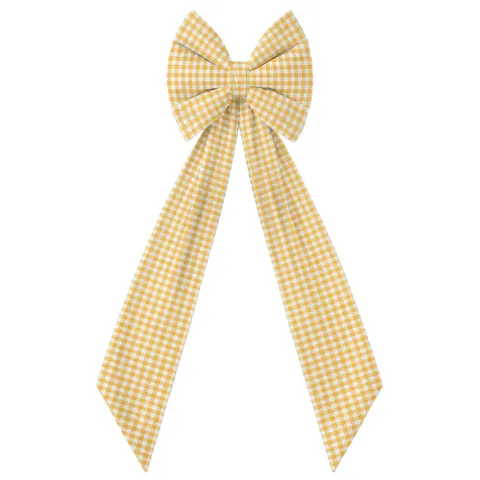 Kokarda Deco Glam Bow XXL 48x45x150 Żółta Krata