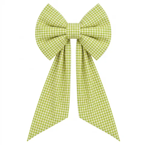 Kokarda Deco Glam Bow 50x40+50 cm Zielona kratka