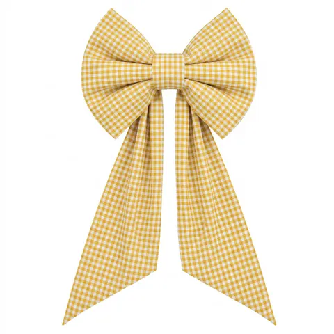 Kokarda Deco Glam Bow 50x40+50 cm Żółta kratka