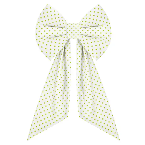 Kokarda Deco Glam Bow 50x40+50 cm Kropki zielone