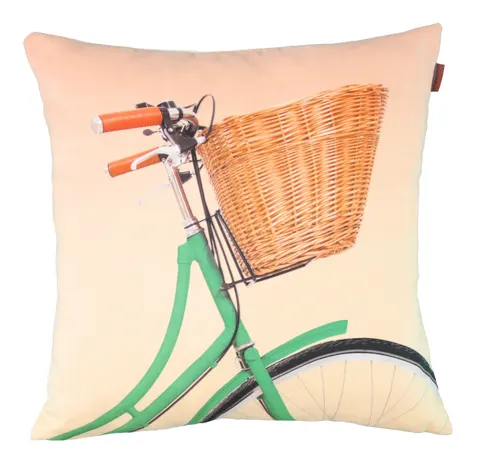 Poszewka VINTAGE BIKE 45x45 ZIELONY ROWER