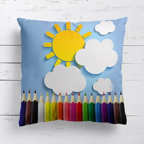 Poszewka MAXIME Velvet 40x40 cm Kolorowe Kredki