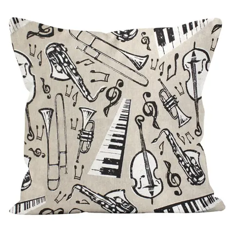 Poszewka Instrumenty na Lnie 40x40 cm