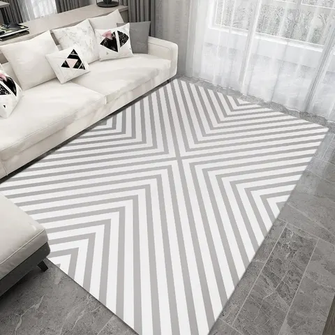 Dywan FUSION Foam Geometric 120x160 biało - SZARY
