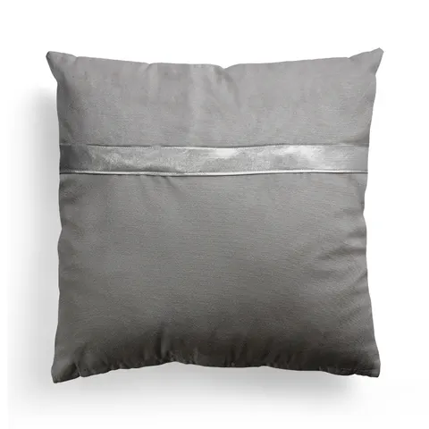 Poszewka GRACIA aksamit 45x45 Szary + Srebro