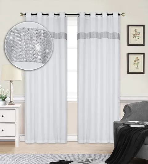 Firanka GLAMOUR woal z dekore Cyrkonie 145x250 cm