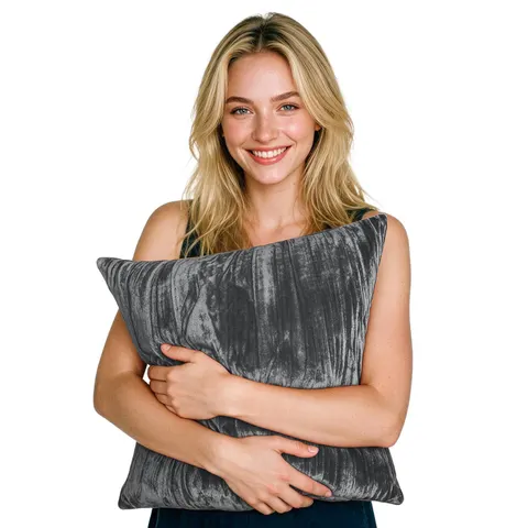 Poszewka VELVET STYLE Kreszowany 45x45 cm Grafit