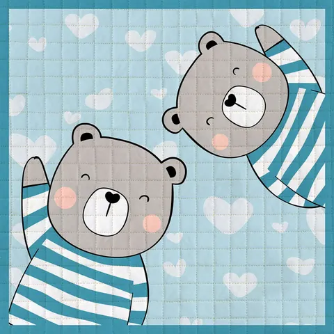 Dywan Mata pikowana BON 100x100 TEDDY Miś nieb
