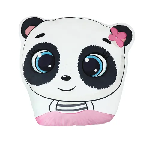 Poduszka kształt plusz TEDDY BEAR Panda 38 cm Róż