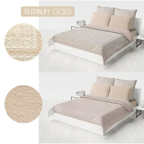 Narzuta dwustronna Platinum 220x240 Beż Beige