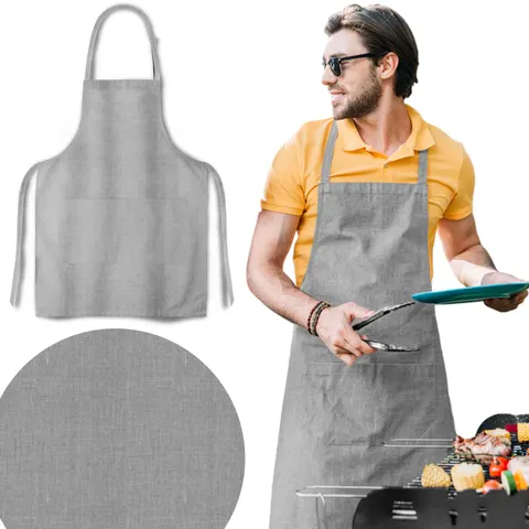Fartuch kuchenny FLAX LEN 65x75 cm Szary