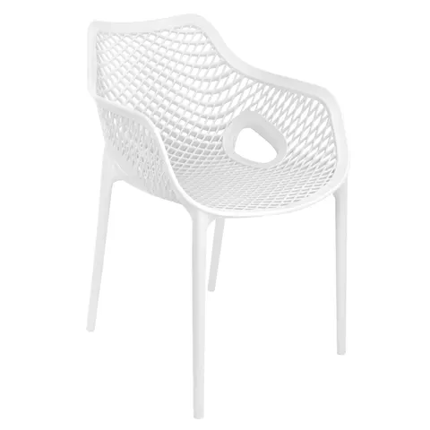 Krzesło ażurowe Cherie White Biały 54x62x81,5