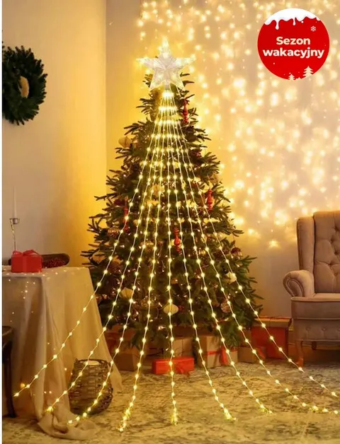 Lampki Gwiazda Led Girlanda 2 m Biały ciepły