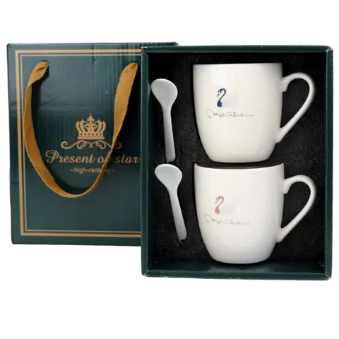 Zestaw Tazza 2x Kubek+ Łyżeczka Biały