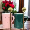 Zestaw Tazza 2x Kubek+ Łyżeczka Zielony Różowy