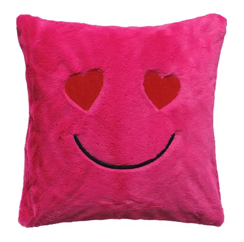 Poszewka Smile plusz z aplikacją 40x40 Fuksja Róż