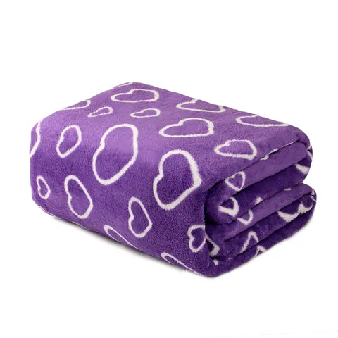 Koc - Sweetheart serca 150x200 cm Fiolet Purple