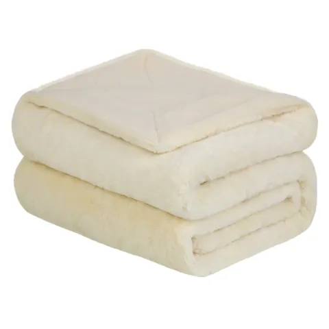 Narzuta / Pled RABBIT Eco Fur Futro 130x150 Ecru