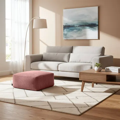 PUF CHILL SPOT velvet Stripes 45x45x25 Ciemny róż