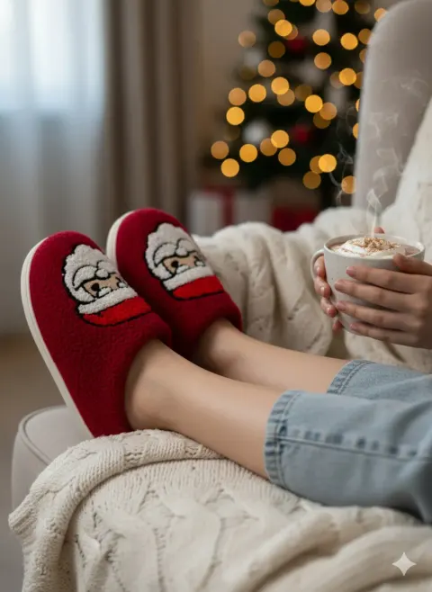 Kapcie domowe Merry & Comfy 40/41 Santa Czerwony