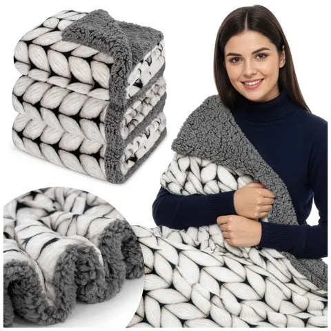 Koc WINTER SHERPA 2stronny 150x200 Szary Grafit