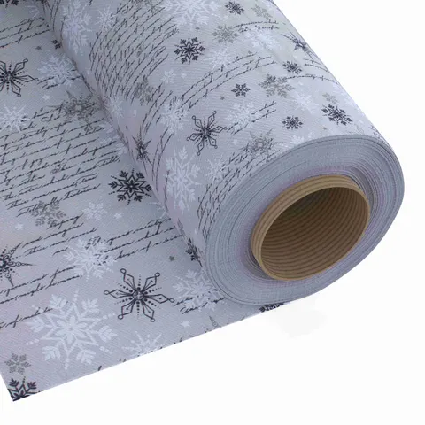 Tkanina Świąteczna Exclusive shine czarne/biał 280