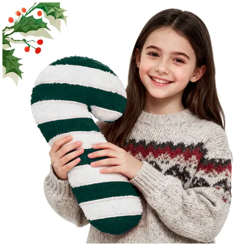 Poduszka kształt Plusz Candy Cane 42x20 cm Zielony