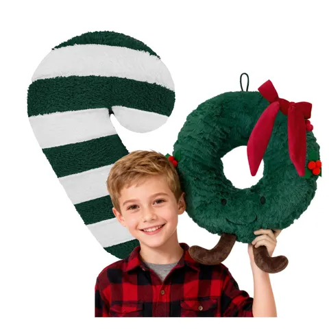 Zestaw No44 Poduszka Candy Cane+ Donut Zielony