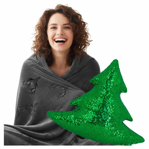 Zestaw No56 Koc NOBLE DEER+Poduszka Glitter Tree