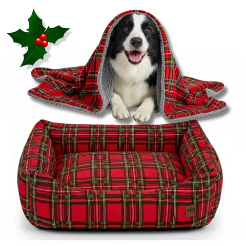 Zestaw No60 Koc Winter Pets+Legowisko 70x60 Krata