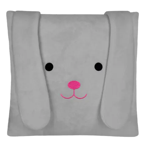 Poszewka pluszowa Mooky królik z uszami 40x40 szar