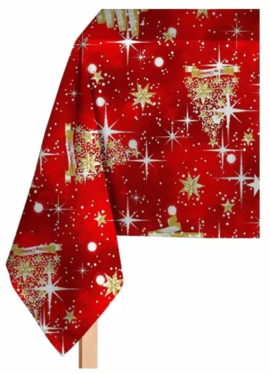 Obrus dekoracyjny NOEL TREE 135x200 cm Czerwony
