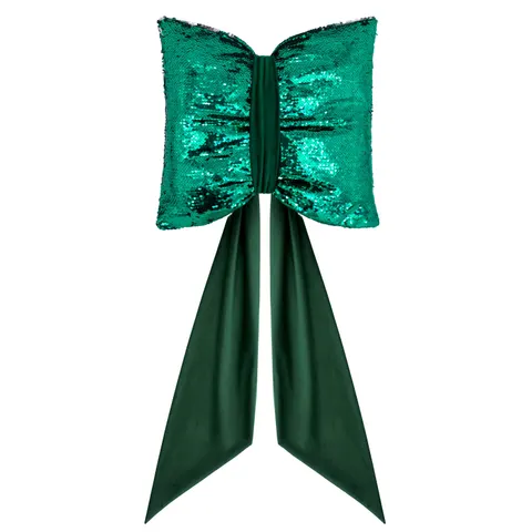 Kokarda Deco Glam & Shine 38x38+60cm Zielony+Srebr