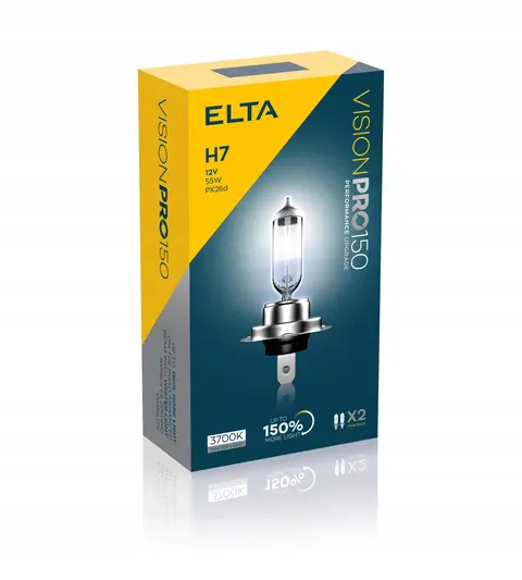 2X ŻARÓWKI ELTA VISION PRO H7 12V 55W +50% ZESTAW 2 SZTUK